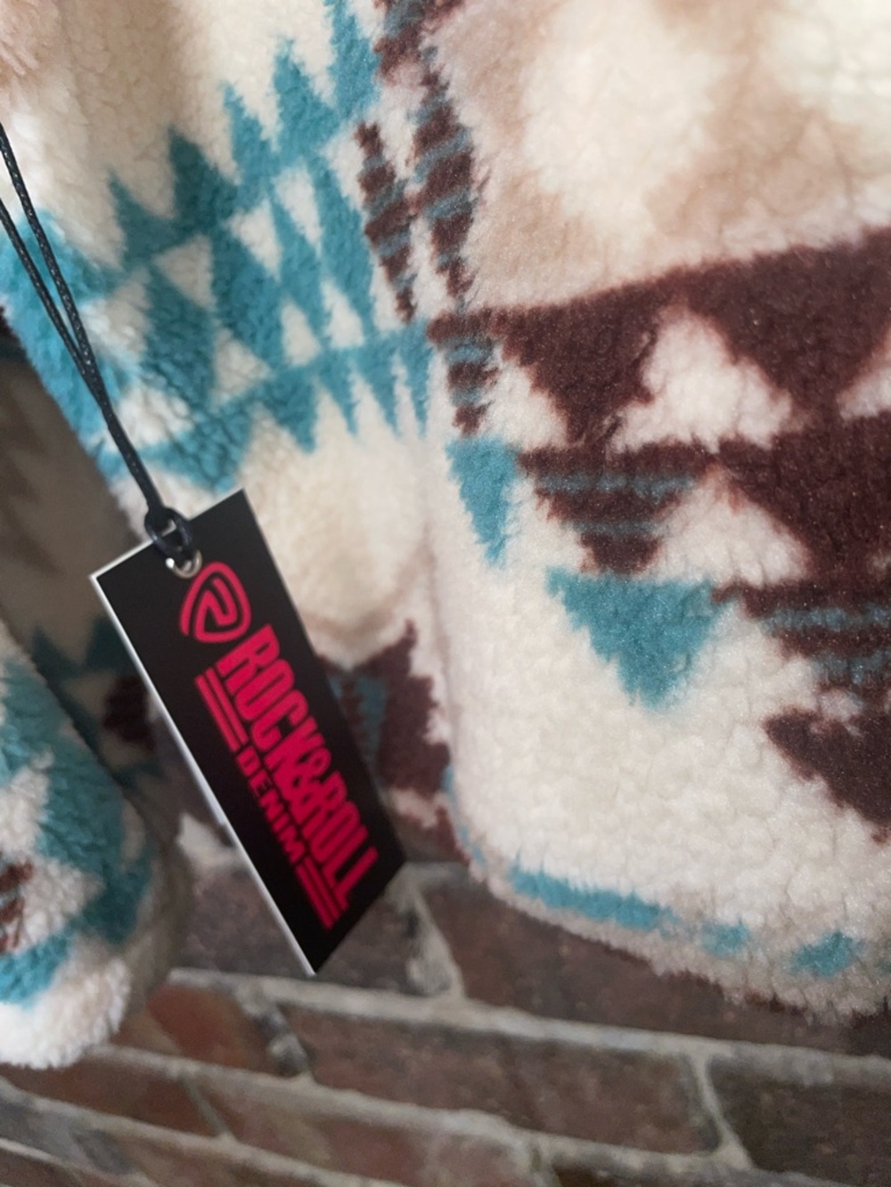 Rock And Roll Denim AZTEC SHERPA PULLOVER NWT size M - Picture 8 of 11